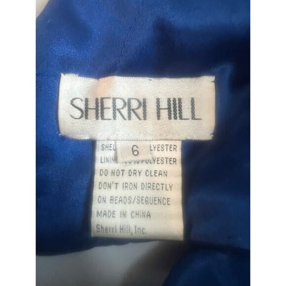 Sherri Hill Prom Hoco Dress Formal Gown Sequins Royal Blue Size 6 Bedazzled - Picture 4 of 14
